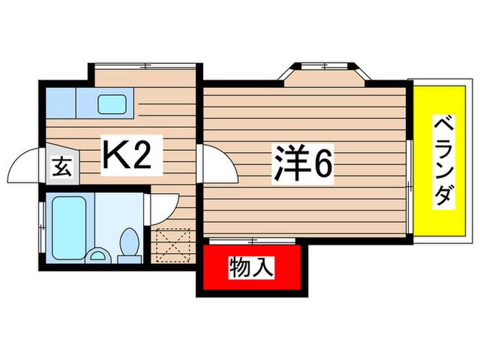 コーポしばざき(1K/2階)の間取り写真