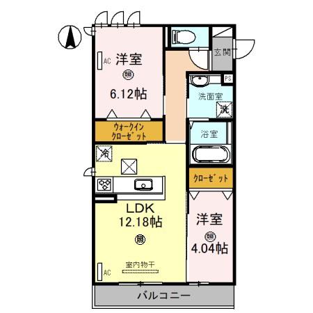 セジュール向陽(2LDK/1階)の間取り写真
