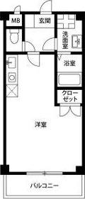 アムール フジ(ワンルーム/3階)の間取り写真