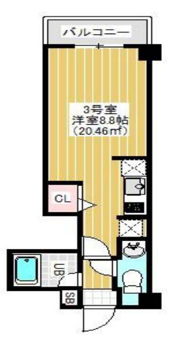 NY SQUARE FUNABASHI(ワンルーム/3階)の間取り写真