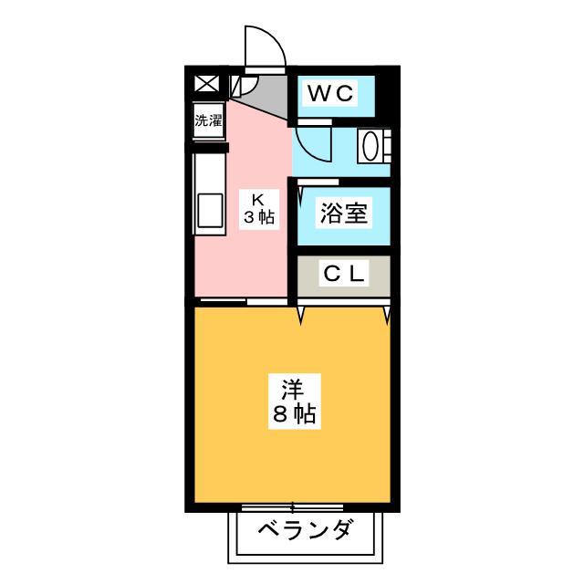 FLORAヨコヤマ(1K/1階)の間取り写真