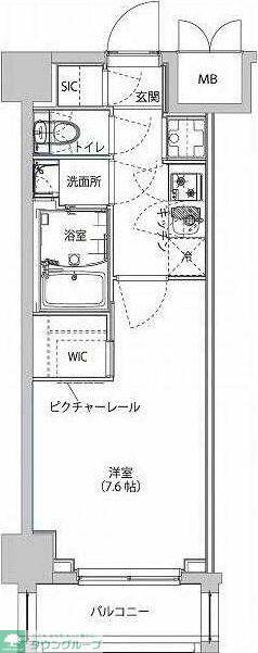 ハーモニーレジデンス東京イーストサイド(1K/3階)の間取り写真