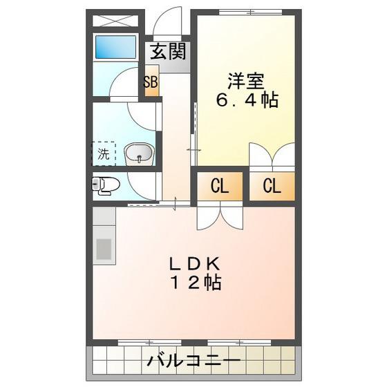 ハーモニー日永(1LDK/4階)の間取り写真