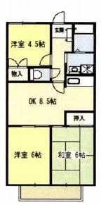 Kクレーネー(3DK/2階)の間取り写真