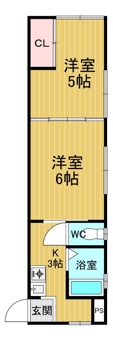 カノープス橿原(2K/2階)の間取り写真