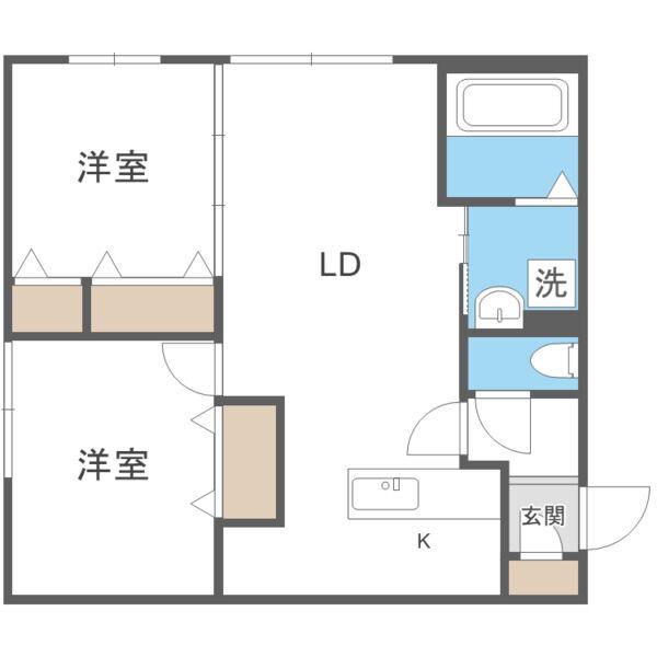 ラピスブラオN27(2LDK/2階)の間取り写真