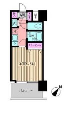 ビイルーム新宿(1K/5階)の間取り写真