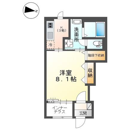 アンセリジェII(1K/1階)の間取り写真