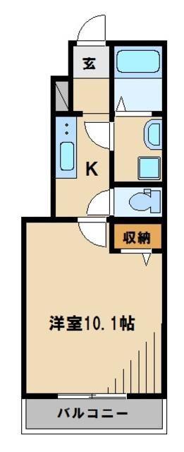アローナ(1K/1階)の間取り写真