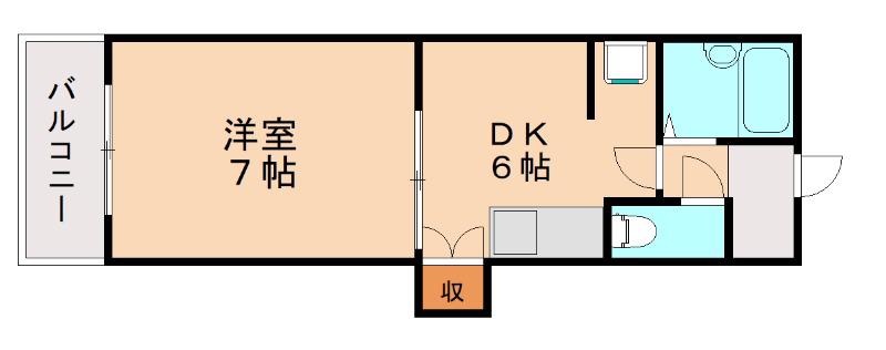グランド アイ 小倉(1DK/4階)の間取り写真