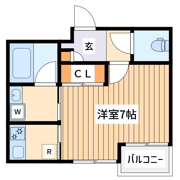 パルゼ立川錦町(1K/3階)の間取り写真
