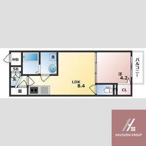 GRANDIR杉本町(1LDK/3階)の間取り写真