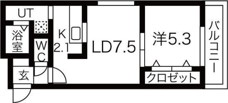 タカライーストプレイス(1LDK/3階)の間取り写真