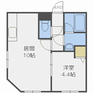 円山アパート(1LDK/2階)の間取り写真