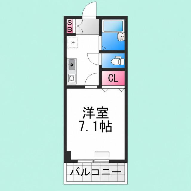 少林寺町東エヌエム・サンカンテ・ヌフ(1K/3階)の間取り写真