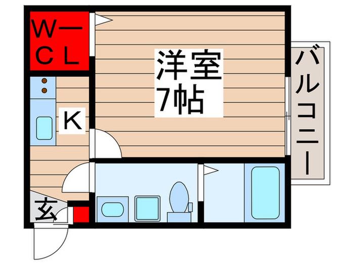 CAREL新鎌ケ谷(1K/2階)の間取り写真