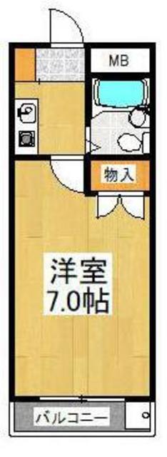 サニーライフ四谷(1K/2階)の間取り写真