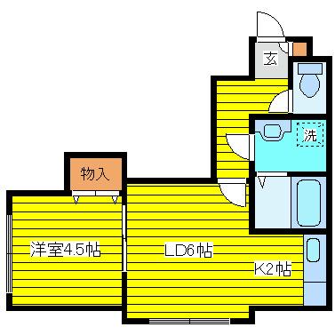 グリーンウォール北15(1LDK/3階)の間取り写真