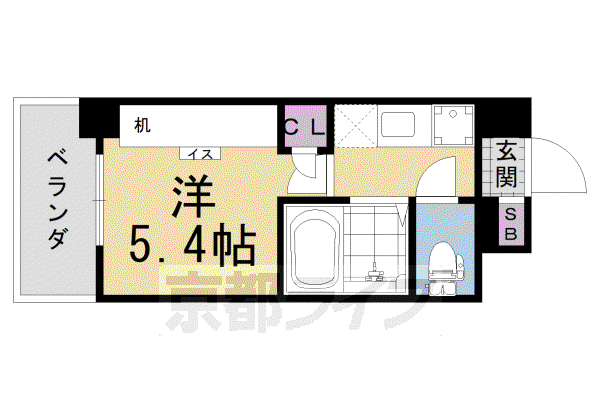 S-RESIDENCE京都竹田DORMITORY(1K/1階)の間取り写真