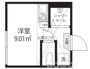カーサローズ(ワンルーム/1階)の間取り写真