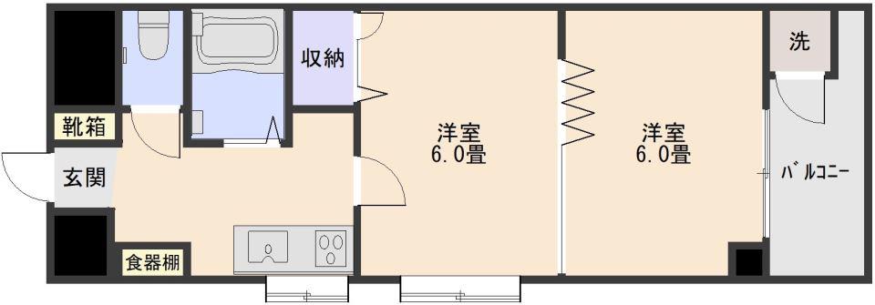BROT HEIM(2K/7階)の間取り写真