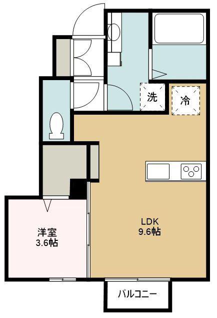 SUNPLACE.D(1LDK/1階)の間取り写真