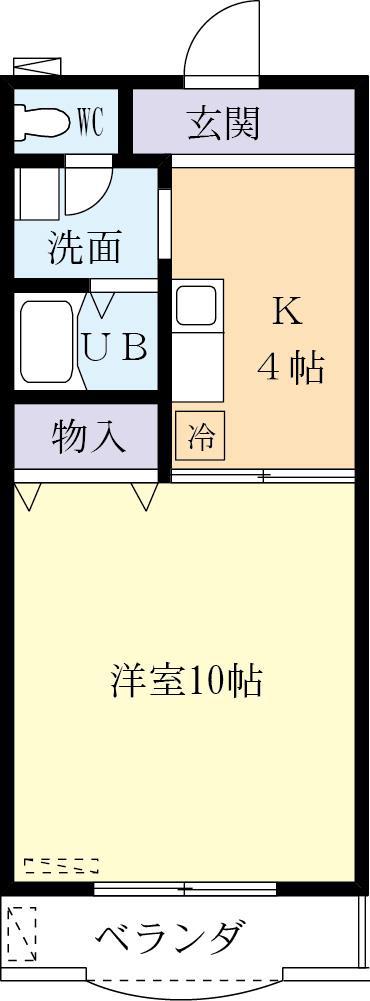 オランジュリー(1K/2階)の間取り写真