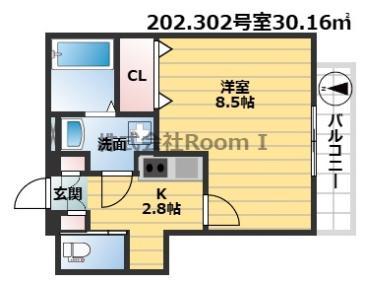 カーサグラシア・旭化成ヘーベルメゾンHEBEL HAUS(1K/3階)の間取り写真
