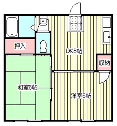 第2星野ハイツ(2DK/1階)の間取り写真