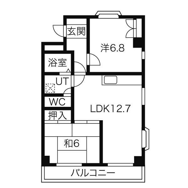 フォレストイン瑞穂(2LDK/2階)の間取り写真