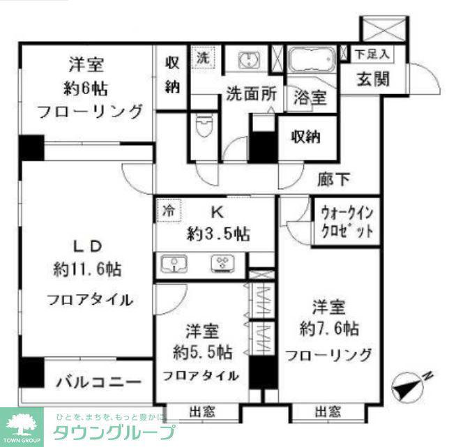 サンクレスト石神井公園(3LDK/3階)の間取り写真