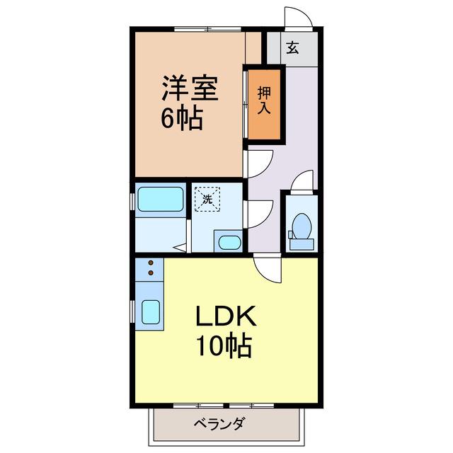 レジデンス城内(1LDK/1階)の間取り写真