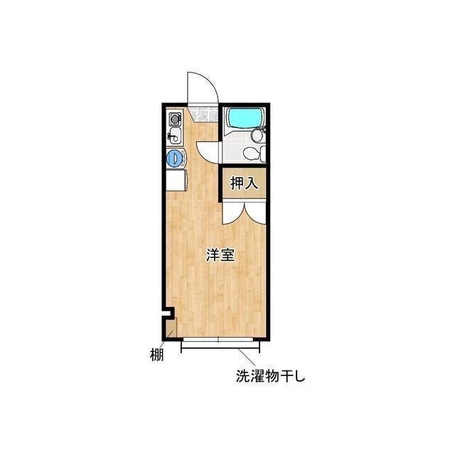 キャンパスシティ(ワンルーム/1階)の間取り写真