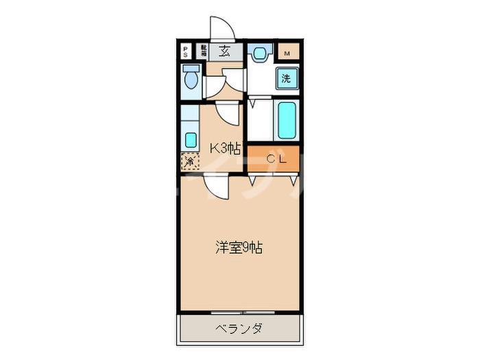 ヴィラコートはなみづき(1K/3階)の間取り写真