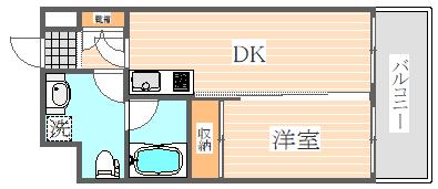 ルネッサンス21博多(1DK/5階)の間取り写真