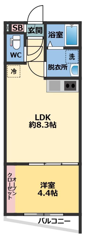 メゾン・ドゥ・アッシュ習志野(1LDK/3階)の間取り写真