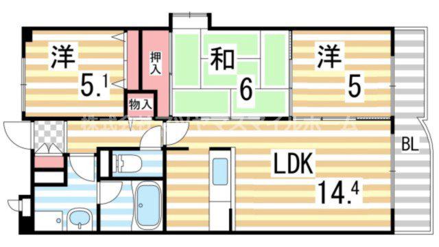 ミカド21(2SLDK/2階)の間取り写真