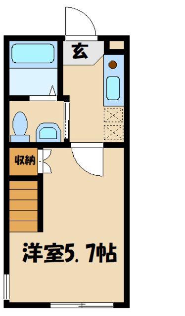THE FLAT 淵野辺(1K/2階)の間取り写真