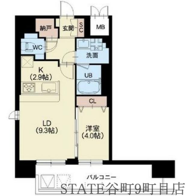 SPLENDIDE NAMBAIII(1LDK/4階)の間取り写真