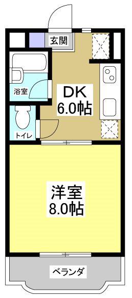 エマージュSHIGEII(1DK/1階)の間取り写真