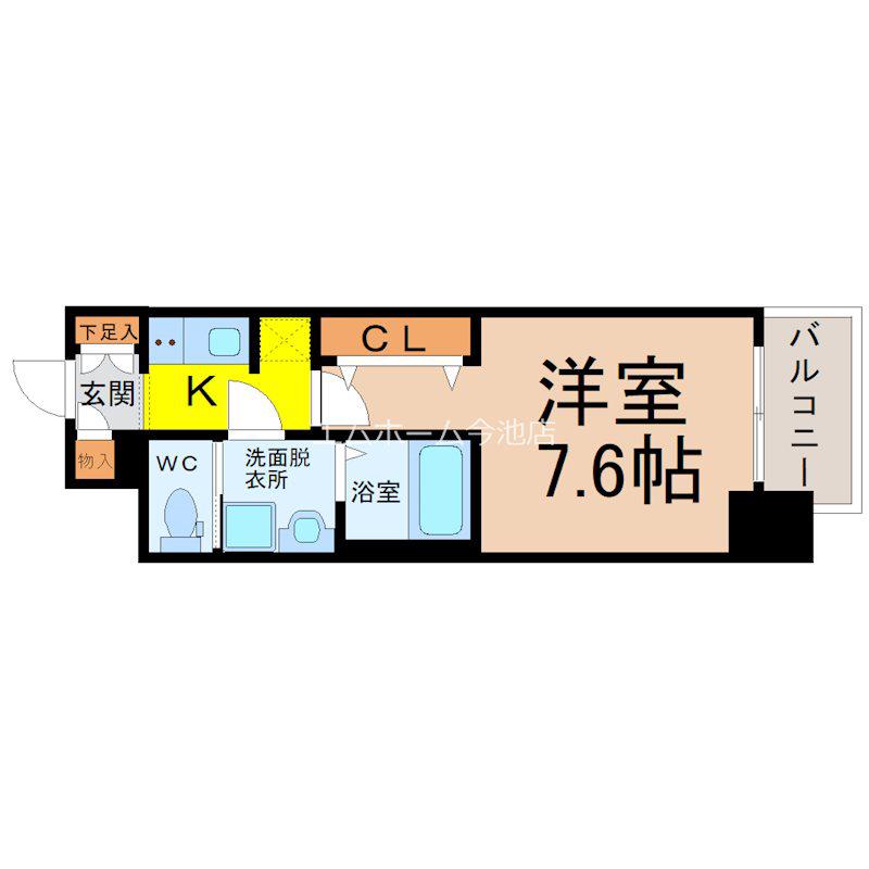 S-RESIDENCE堀田(1K/4階)の間取り写真