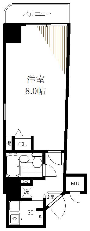 ライオンズマンション御徒町第5(1K/10階)の間取り写真