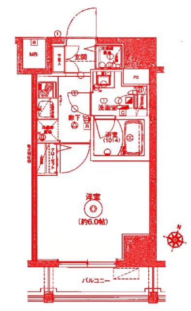 LEA横濱鶴見中央弐番館(1K/8階)の間取り写真