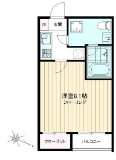 ノース APARTMENT(1K/3階)の間取り写真