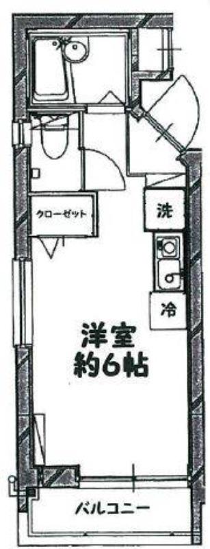 ヒルサイド大崎(ワンルーム/3階)の間取り写真