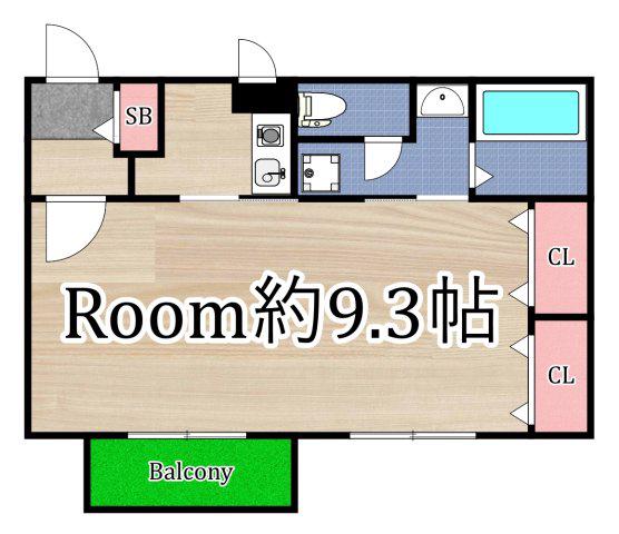 アルテハイム城北Ⅱ(1K/2階)の間取り写真