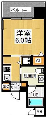 アリエ大阪城北(1K/9階)の間取り写真
