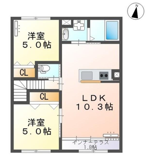 グランノヴァ(2LDK/2階)の間取り写真