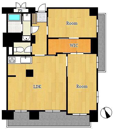 エクシーマンション米屋町(2LDK/6階)の間取り写真