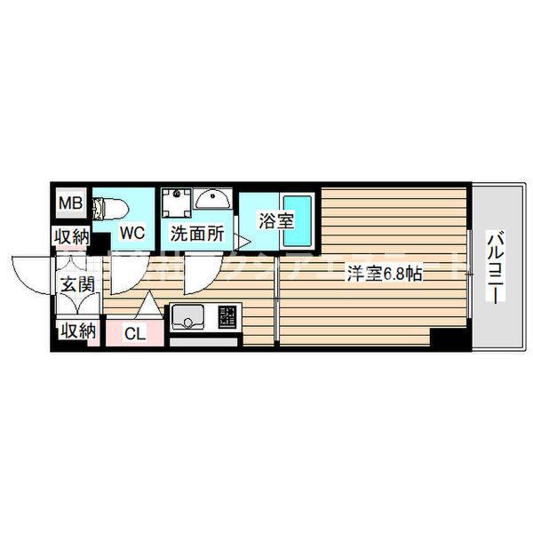 レジデンス野田阪神(1K/6階)の間取り写真